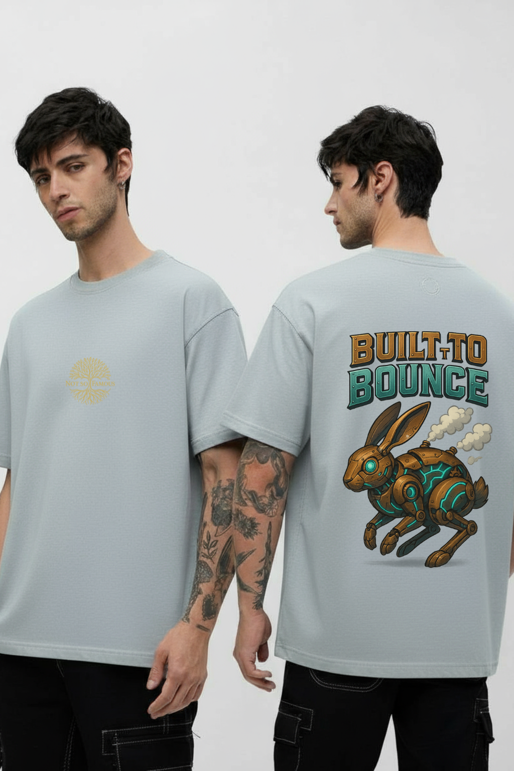 built to bounce limited edition robot bunny luxury t-shirt – The Not So Famous