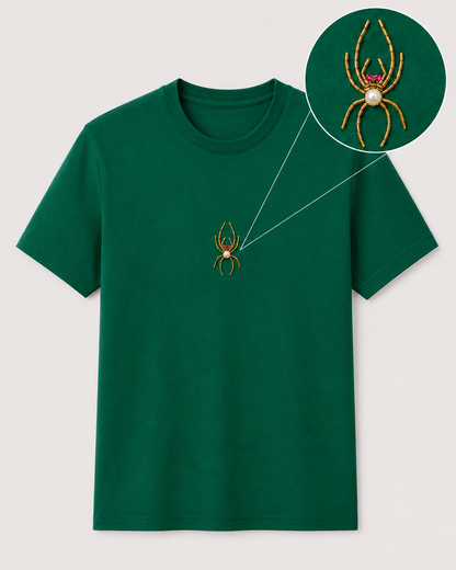 Arachne Pearl  Bottle Green Tee