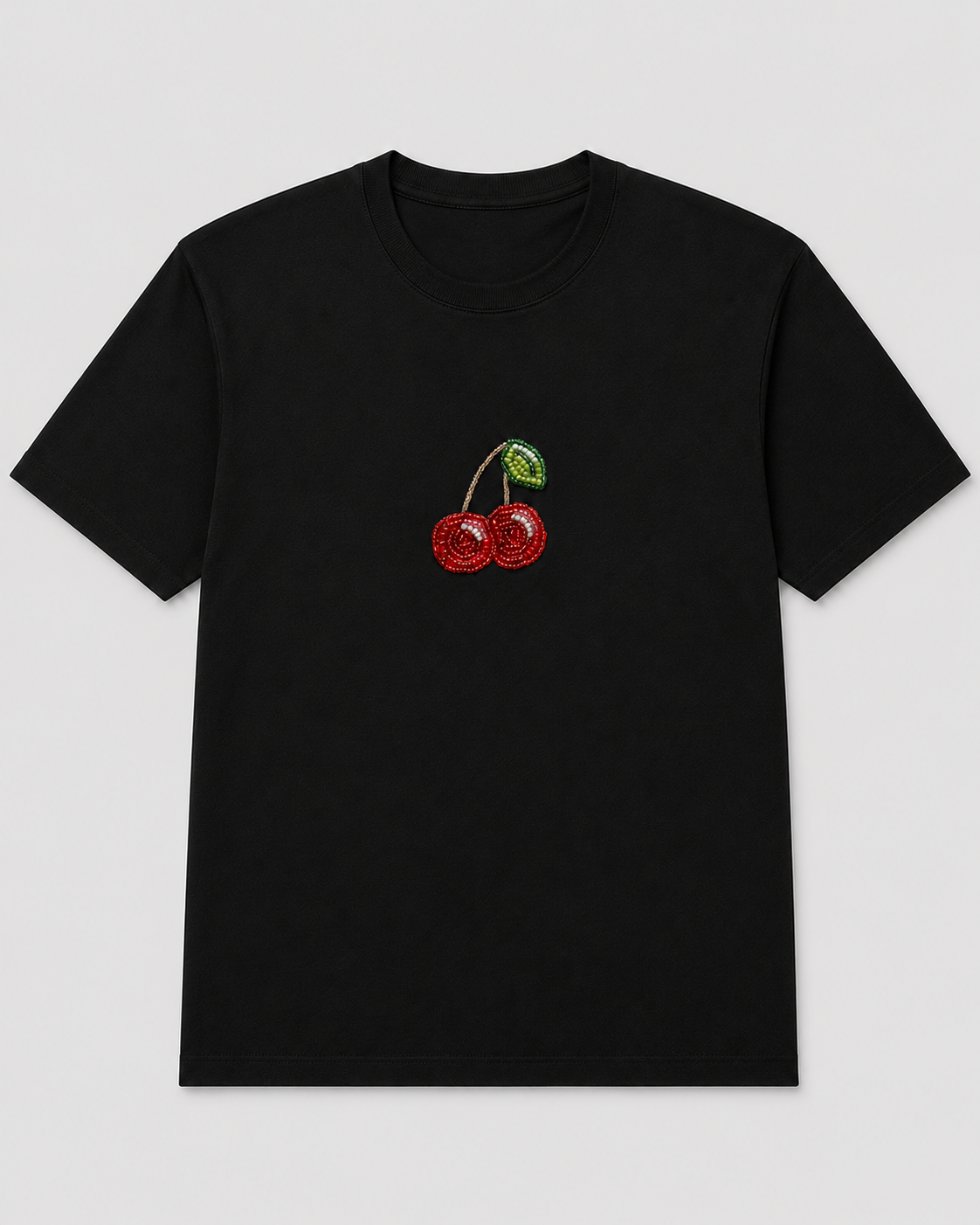 Cerise Pearl Black Tee