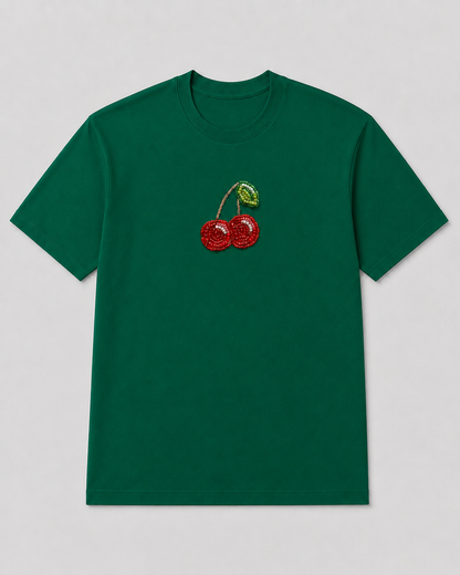 Cerise Pearl Bottle Green Tee