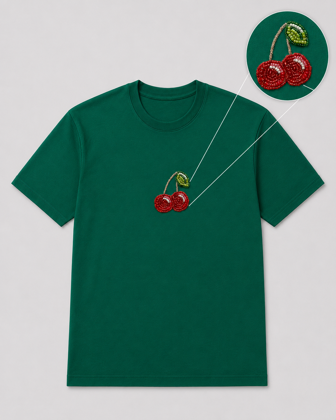 Cerise Pearl Bottle Green Tee