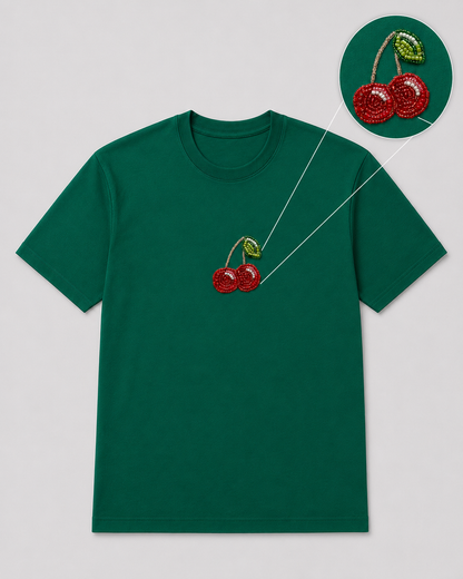 Cerise Pearl Bottle Green Tee