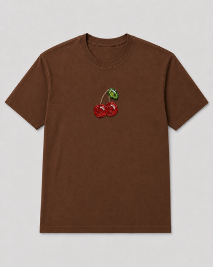 Cerise Pearl Chocolate Brown Tee