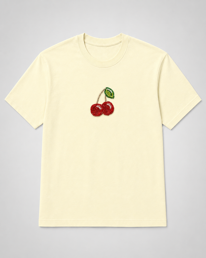 Cerise Pearl Cream Tee