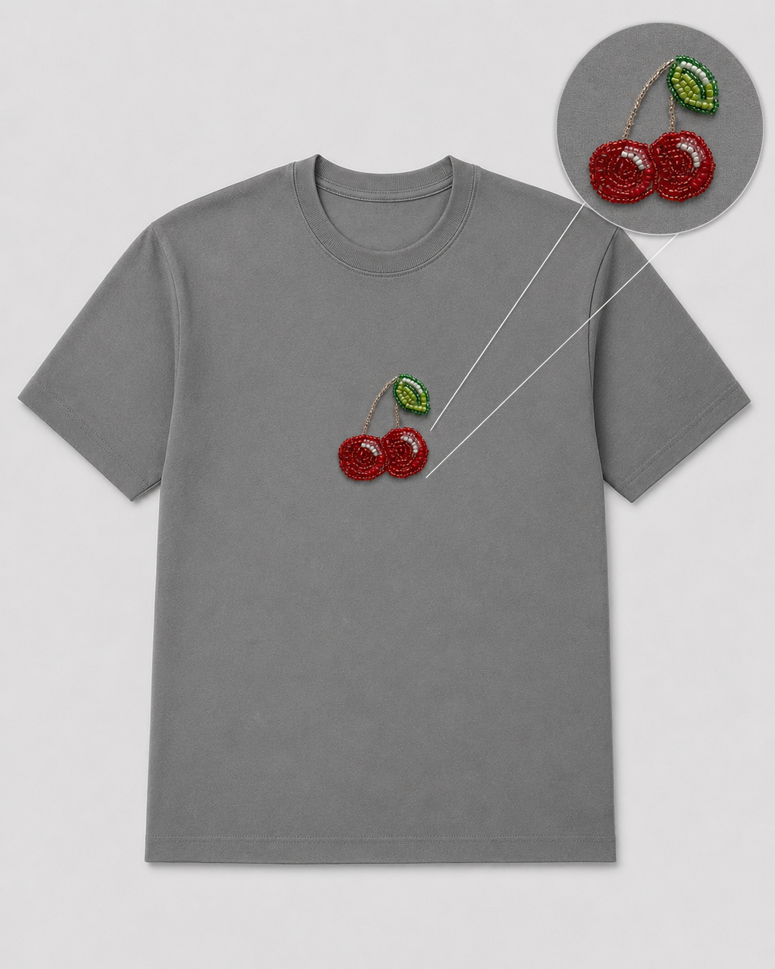 Cerise Pearl Grey Tee Highlight