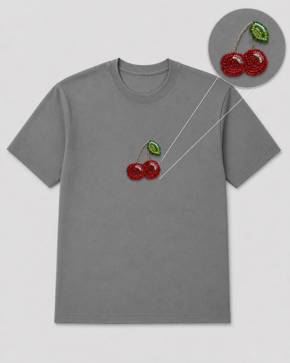 Cerise Pearl Grey Tee Highlight