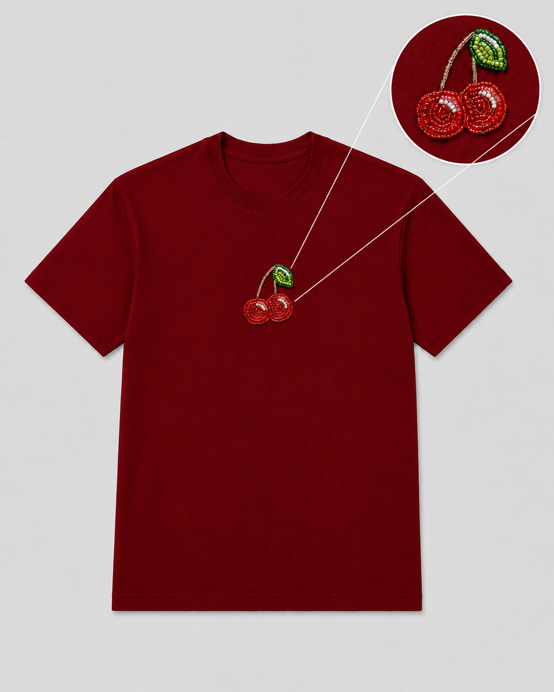Cerise Pearl Maroon Tee Highlight