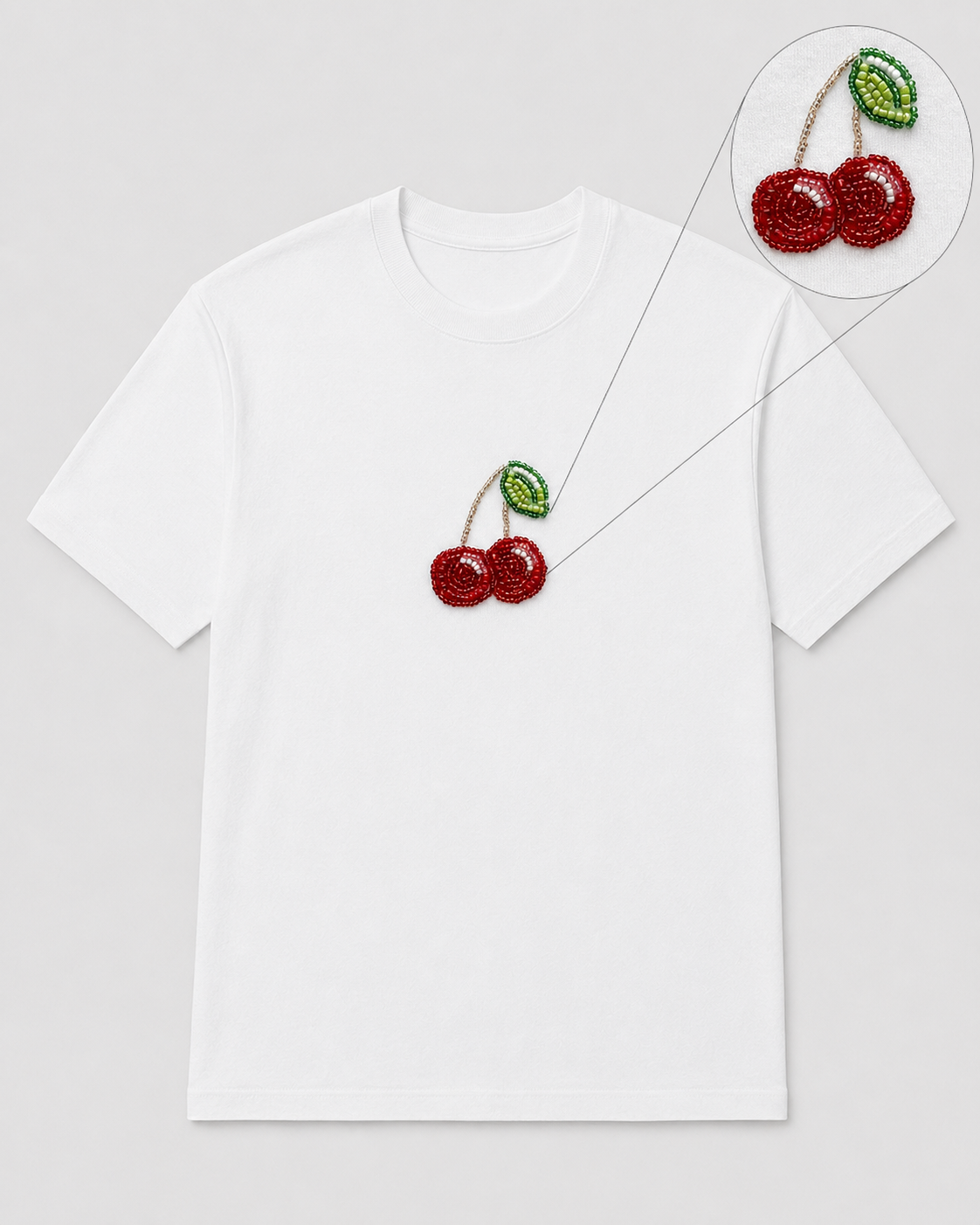 Cerise Pearl White Tee