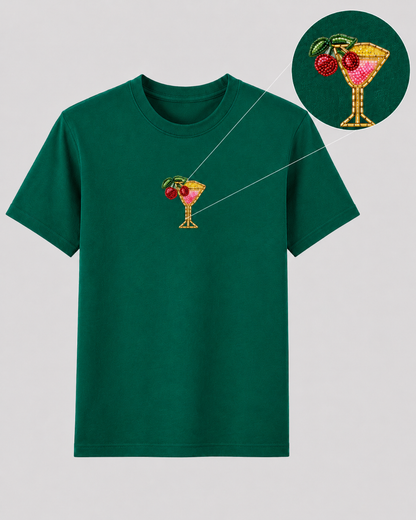 Cherry on Top Bottle Green Tee