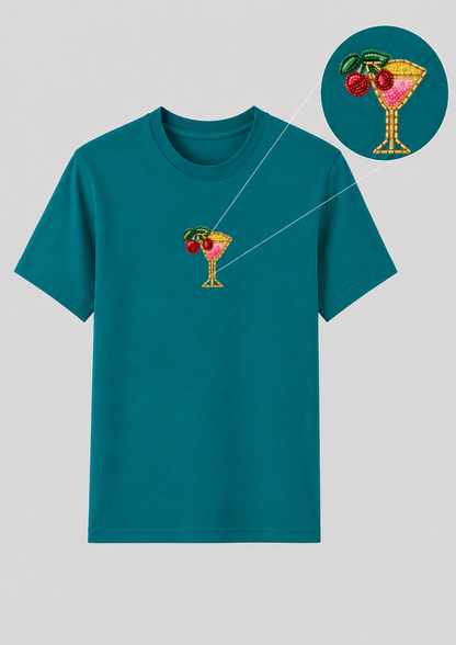 Cherry on Top Teal Tee