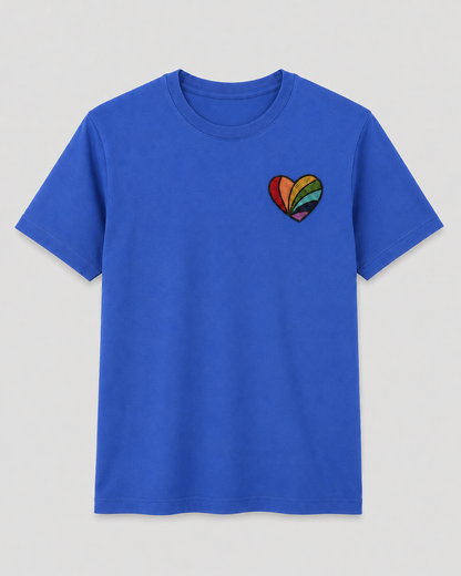 Rainbow Heart Tee Royal Blue