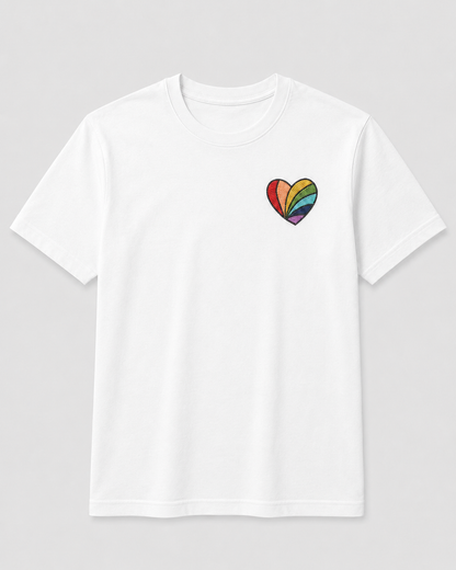 Rainbow Heart Tee White
